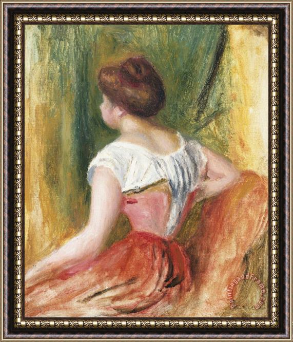 Pierre Auguste Renoir Seated Young Woman Framed Painting