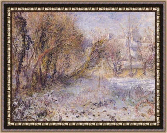 Pierre Auguste Renoir Snowy Landscape Framed Painting
