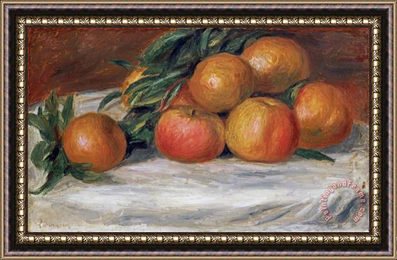 Pierre Auguste Renoir Still Life with Apples And Oranges Framed Print