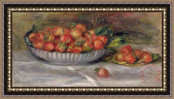 Pierre Auguste Renoir Still Life with Strawberries Framed Painting