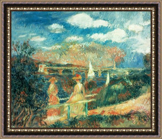 Pierre Auguste Renoir The banks of the Seine at Argenteuil Framed Painting