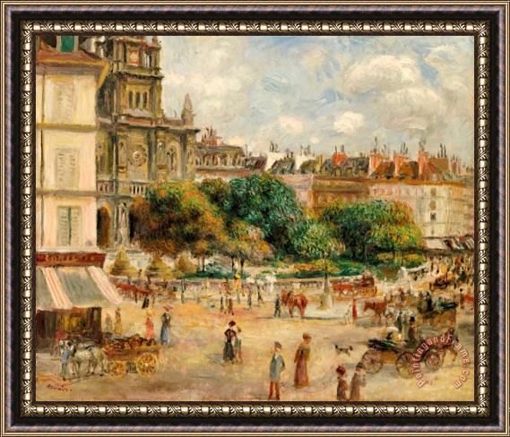 Pierre Auguste Renoir The Banks of the Seine at Bougival Framed Painting