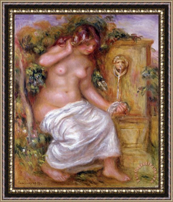 Pierre Auguste Renoir The Bather at The Fountain Framed Print