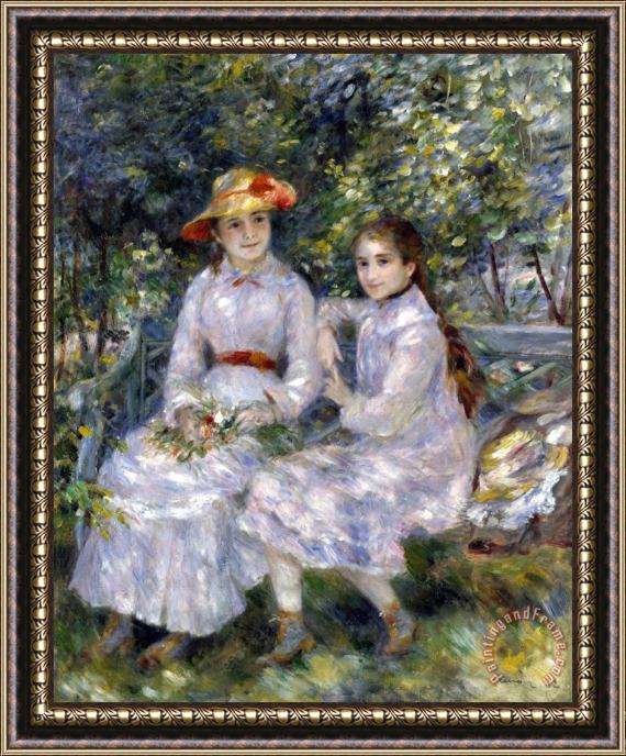 Pierre Auguste Renoir The Daughters of Durand Ruel Framed Painting