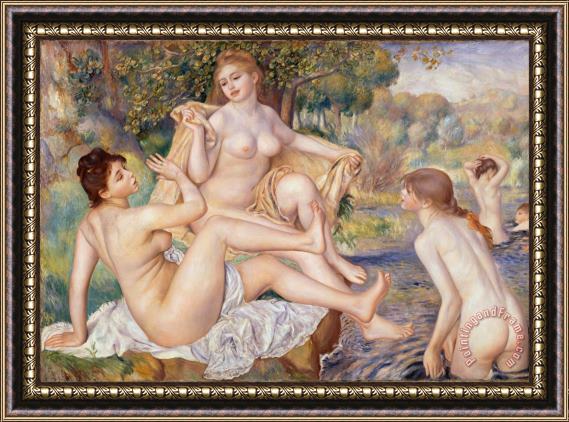 Pierre Auguste Renoir The Large Bathers Framed Painting