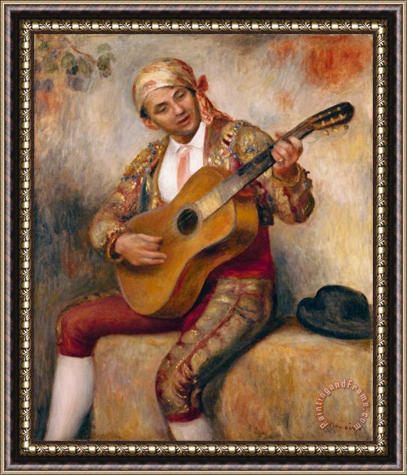 Pierre Auguste Renoir The Spanish Guitarist Framed Painting