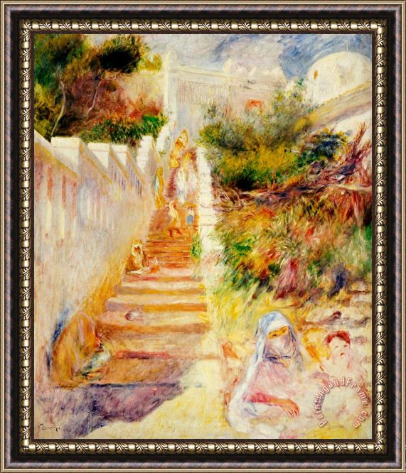 Pierre Auguste Renoir The Steps in Algiers Framed Painting