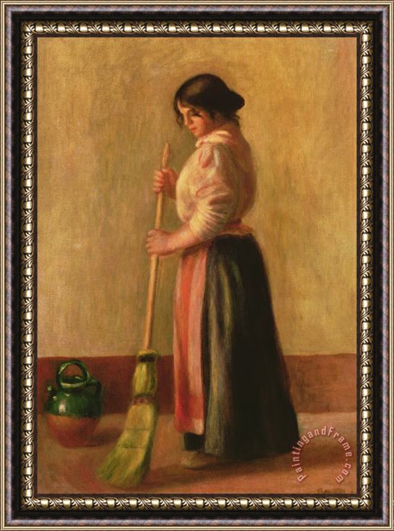 Pierre Auguste Renoir The Sweeper Framed Painting