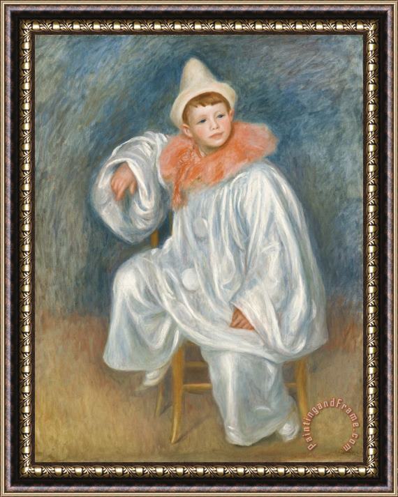 Pierre Auguste Renoir The White Pierrot Framed Painting