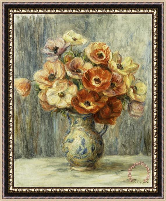 Pierre Auguste Renoir Vase D'anemones Framed Print