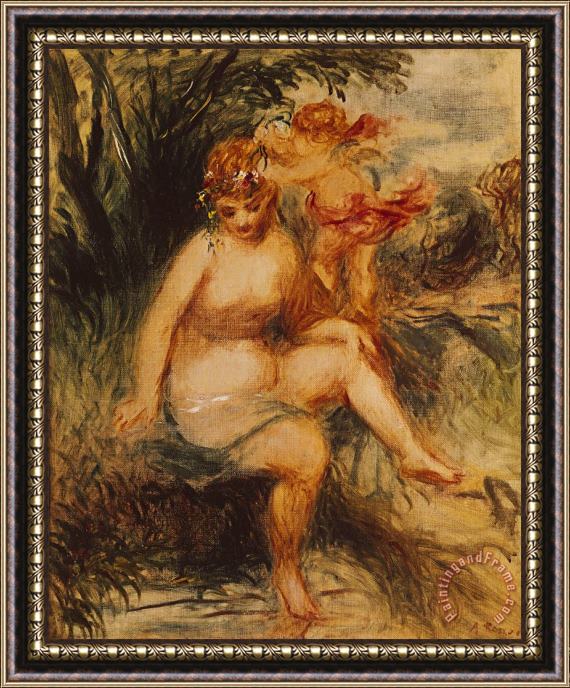 Pierre Auguste Renoir  Venus and Love Allegory Framed Painting