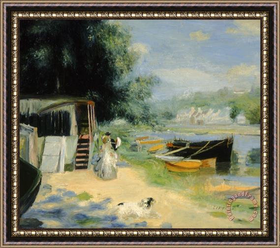 Pierre Auguste Renoir View of Bougival Framed Painting