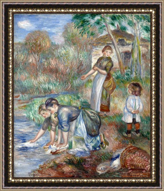 Pierre Auguste Renoir Washerwomen Framed Painting