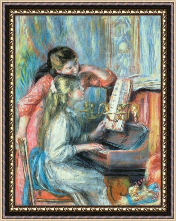 Pierre Auguste Renoir Young Girls at the Piano Framed Print
