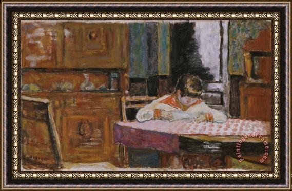 Pierre Bonnard Interior with Boy Framed Painting