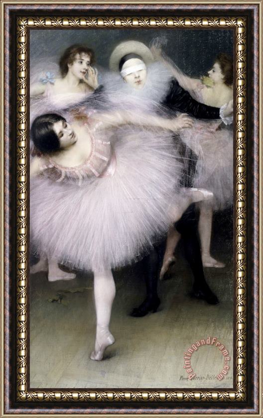 Pierre Carrier Belleuse Harlequin Dancers Framed Painting