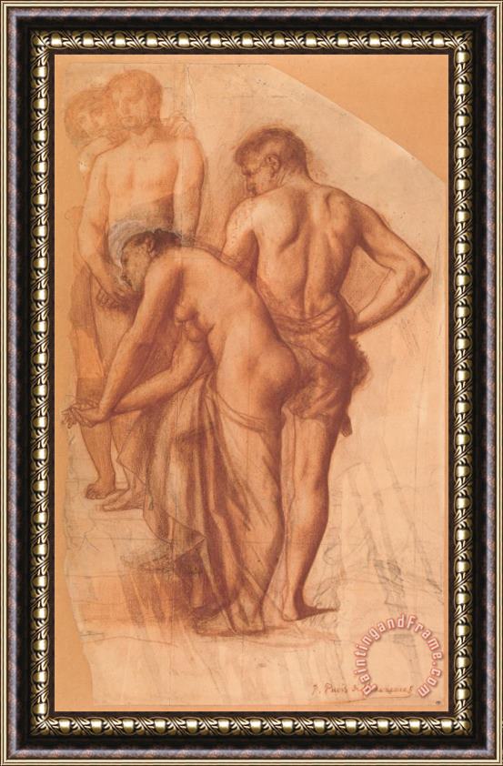 Pierre Cecile Puvis De Chavannes Study for Four Figures in 'rest' Framed Print