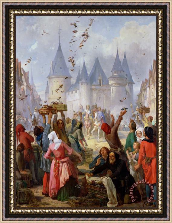 Pierre Charles Marquis The Return of Saint Louis Blanche of Castille to Notre Dame Paris Framed Painting