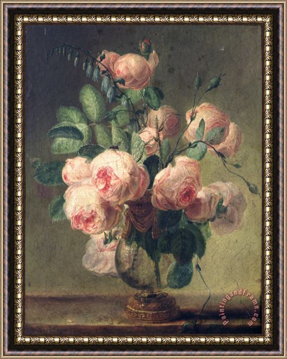 Pierre Joseph Redoute Vase of Flowers Framed Print