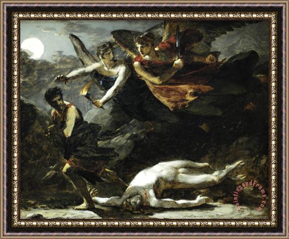 Pierre Paul Prudhon Study for "justice And Divine Vengeance Pursuing Crime" Framed Painting