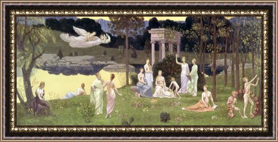 Pierre Puvis de Chavannes The Sacred Wood Cherished by the Arts and the Muses Framed Painting