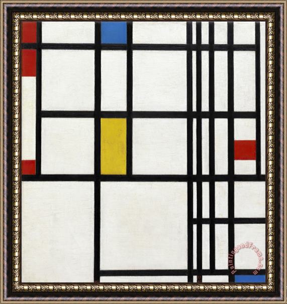 Piet Mondrian Composition in Red, Blue, And Yellow Framed Painting