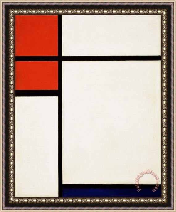 Piet Mondrian Composition with Red And Blue Framed Print