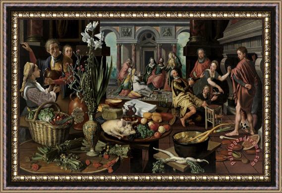 Pieter Aertsen Christ in The House of Martha And Mary Framed Print