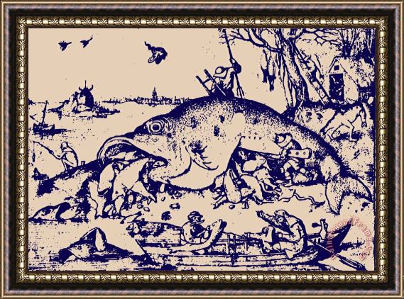 Pieter Bruegel Big Fish Eat Little Fish Framed Print
