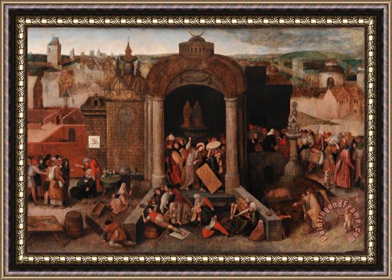 Pieter Bruegel the Elder Christ Driving The Traders From The Temple Framed Print
