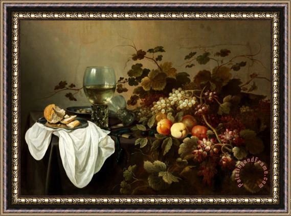 Pieter Claesz Still Life with Fruit And Roemer Framed Painting