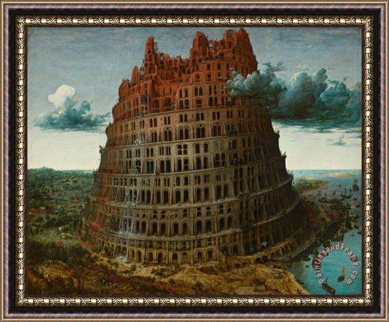 Pieter the Elder Bruegel The Little Tower of Babel Framed Painting