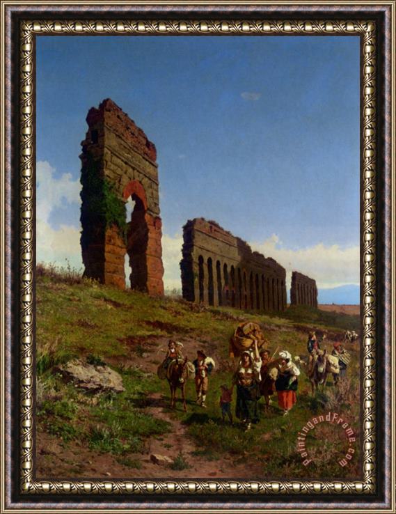 Pietro Barucci Passing The Ruins Framed Painting