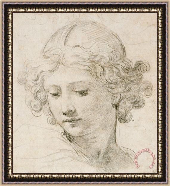 Pietro da Cortona Head Of An Angel Framed Print