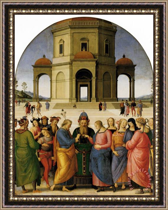 Pietro Perugino Marriage of The Virgin Framed Painting