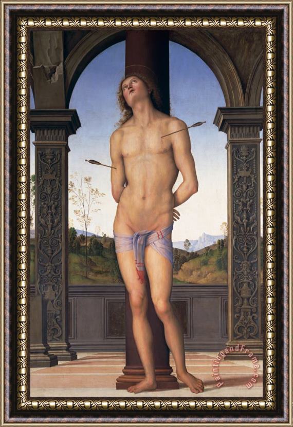 Pietro Perugino St Sebastian Framed Painting