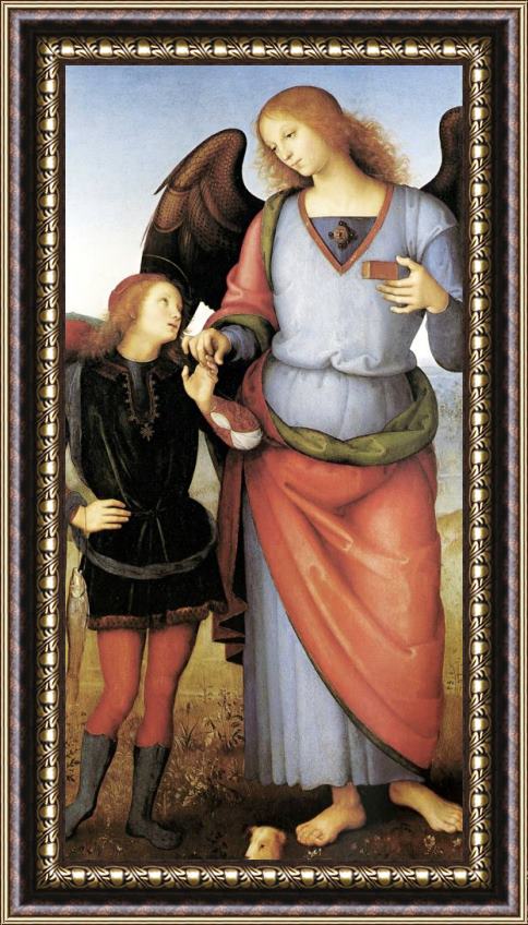 Pietro Perugino Tobias with The Archangel Raphael Framed Print
