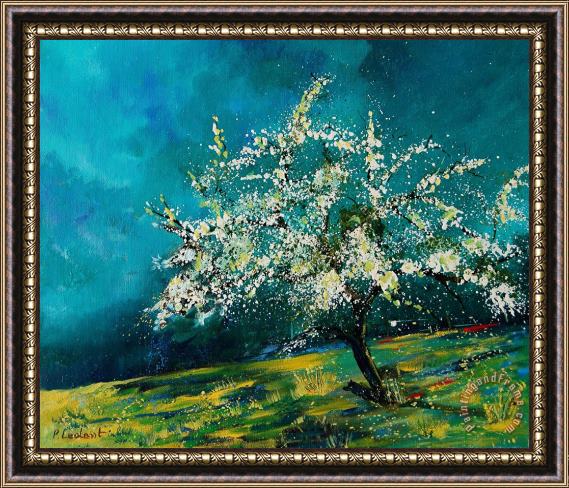 Pol Ledent Appletree in spring Framed Print