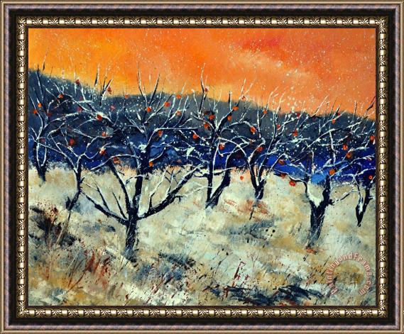 Pol Ledent Appletrees In Winter Framed Painting