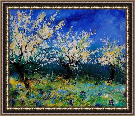 Pol Ledent Blooming appletrees 56 Framed Painting