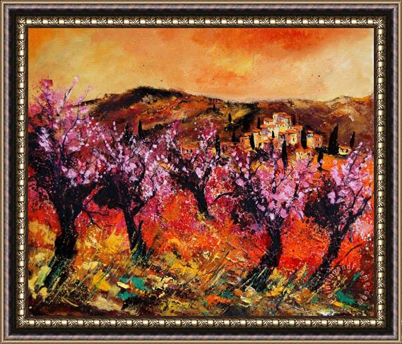 Pol Ledent Blooming cherry trees Framed Painting