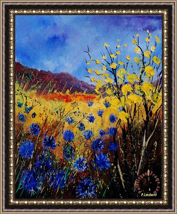 Pol Ledent Blue Cornflowers Framed Painting