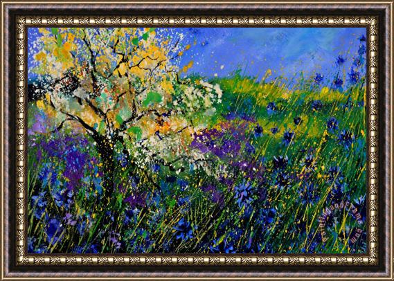 Pol Ledent Blue Cornflowers Framed Painting