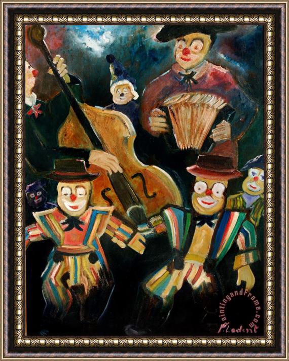 Pol Ledent Clowns Framed Painting