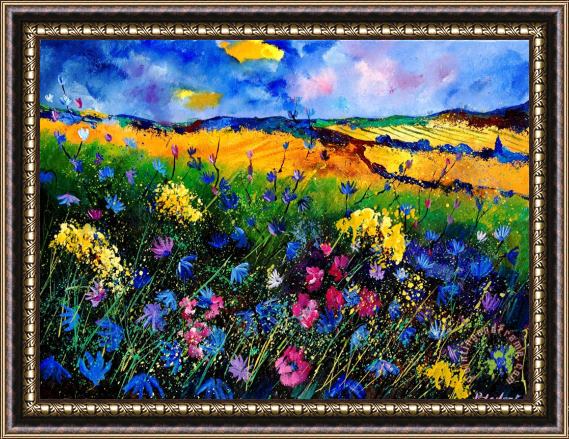Pol Ledent Cornflowers 680808 Framed Painting