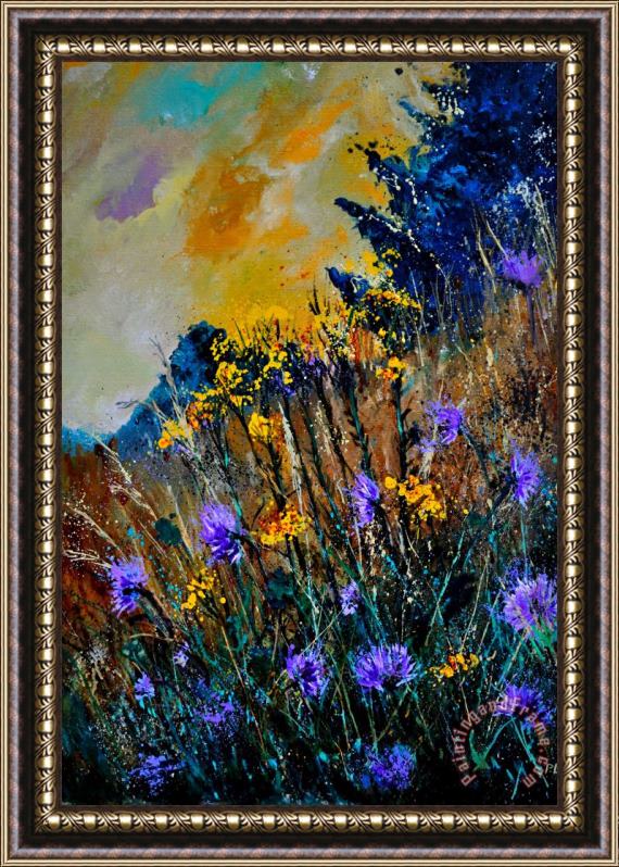Pol Ledent Cornflowers Framed Painting