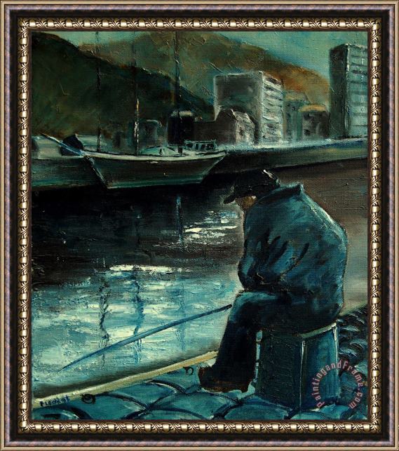Pol Ledent Fisherman's Patience Framed Painting