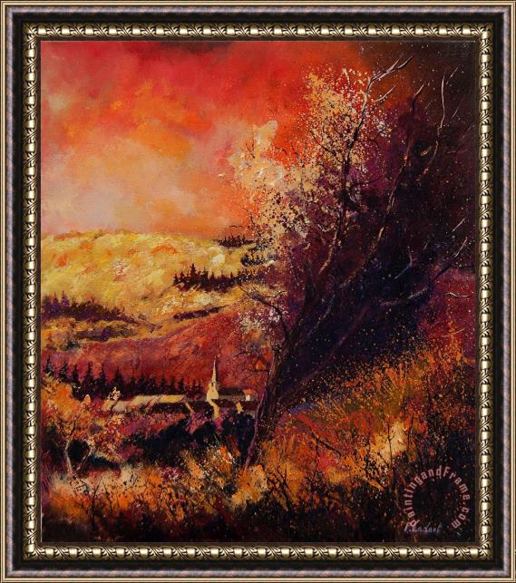 Pol Ledent Houyet in fall Framed Painting