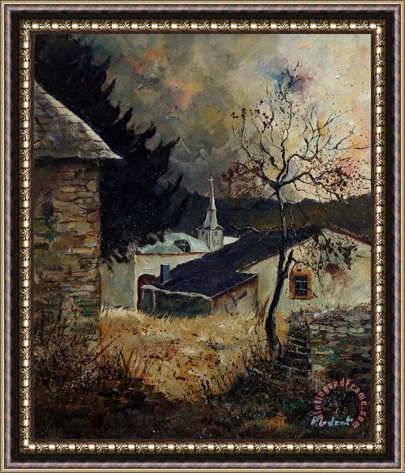 Pol Ledent Laforet Ardennes village Framed Painting