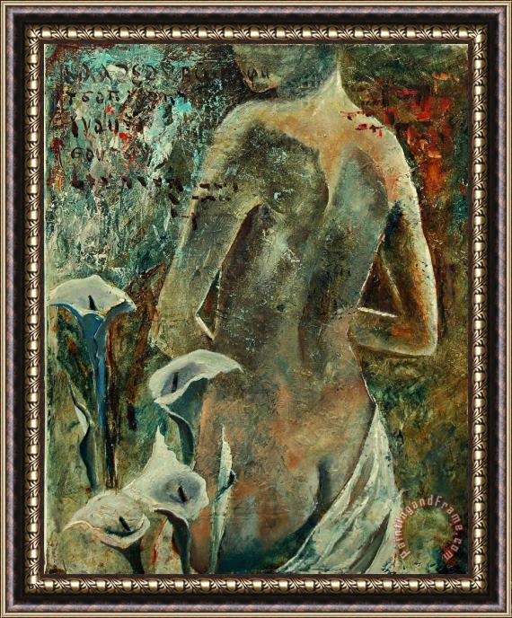 Pol Ledent Nude and arums Framed Painting